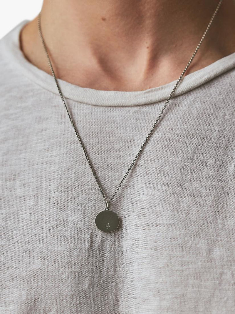 Serge DeNimes sterling silver minimal hallmark necklace, UK version