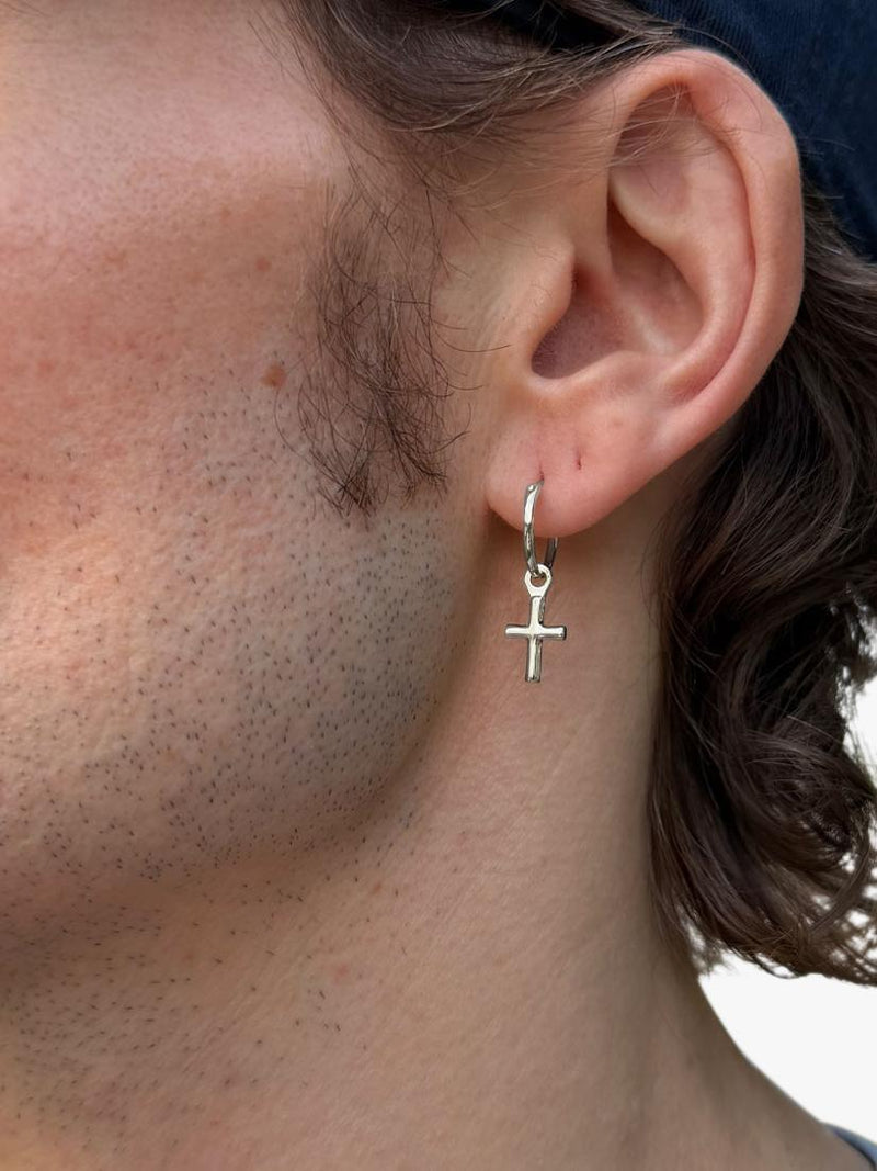 Serge DeNimes sterling silver cross drop earring (British brand)
