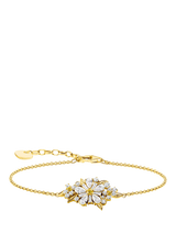 John Lewis THOMAS SABO Crystal Flower Bracelet, Gold/Clear- Buy online at McGrocer