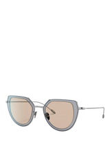 John Lewis Giorgio Armani AR6119 Women's Oval Sunglasses Gunmetal/Brown 58mm- Buy online at McGrocer