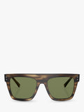 Giorgio Armani square sunglasses striped brown green acetate frame - British product