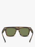 Giorgio Armani square sunglasses striped brown green acetate frame - British product