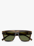 Giorgio Armani square sunglasses striped brown green acetate frame - British product
