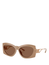 John Lewis Michael Kors MK2235U Women's Irregular Shaped Sunglasses, Camel- Buy online at McGrocer