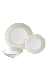 John Lewis Wedgwood Gio Gold White/Gold Bone China Dinnerware Set, 12 Piece- Buy online at McGrocer