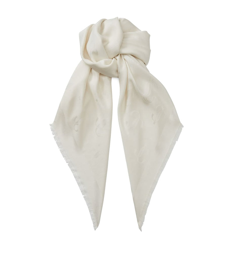 Jimmy Choo silk-blend monogram scarf (British brand)