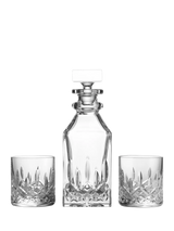 John Lewis Waterford Lismore Connoisseur Cut Glass Square Whiskey Decanter and 2 Tumblers Gift Set, Clear- Buy online at McGrocer