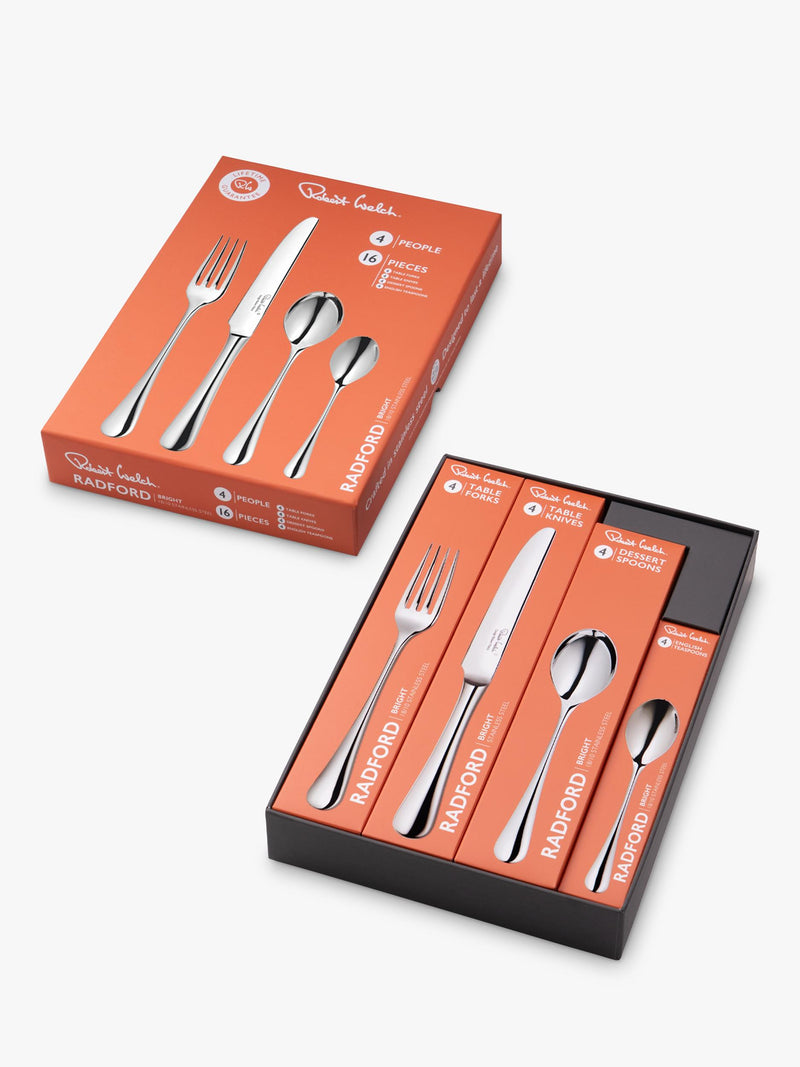 Robert Welch Radford Bright stainless steel cutlery set 16-piece (British brand)