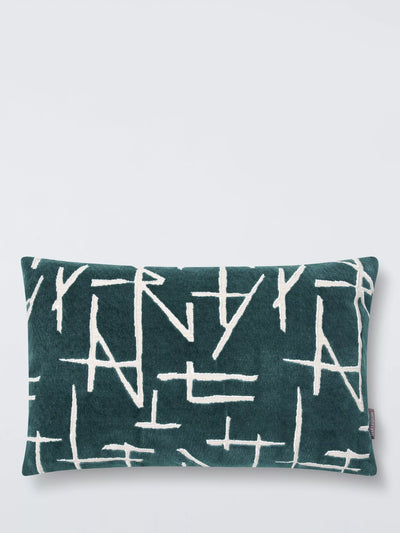John Lewis Harlequin Dolmens Velvet Cushion Navy 40x60cm- Buy online at McGrocer