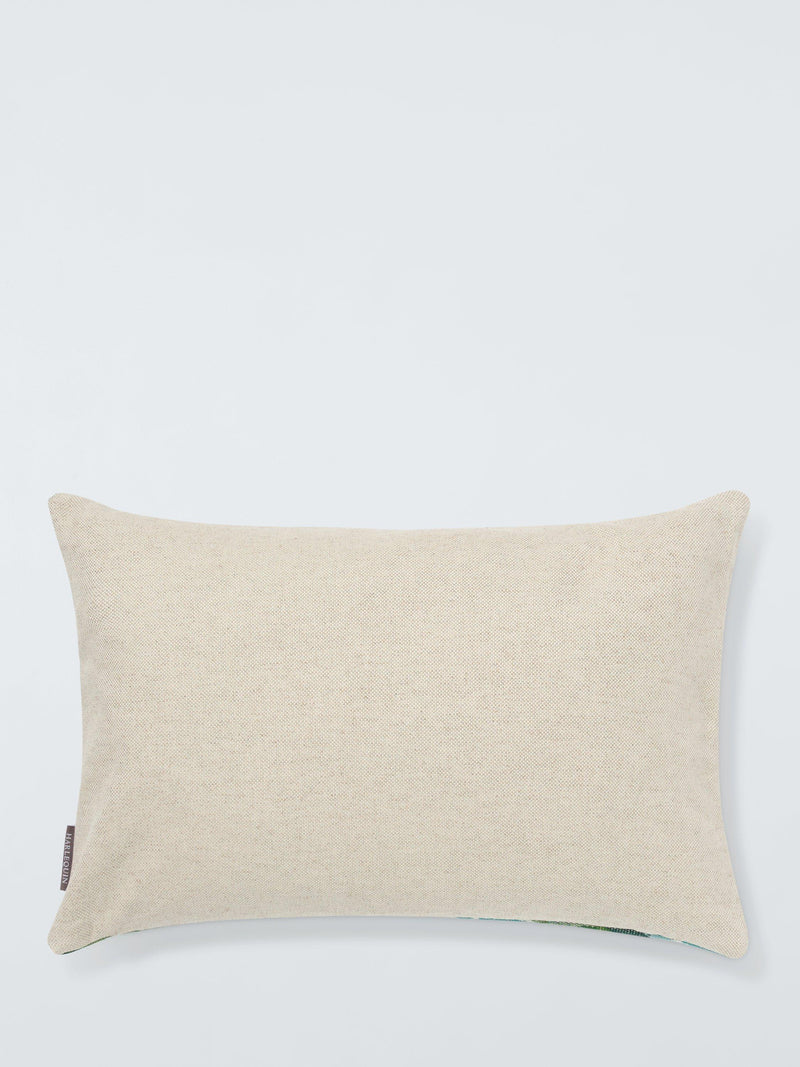 Harlequin Kilim cushion in Forest Emerald (British brand)