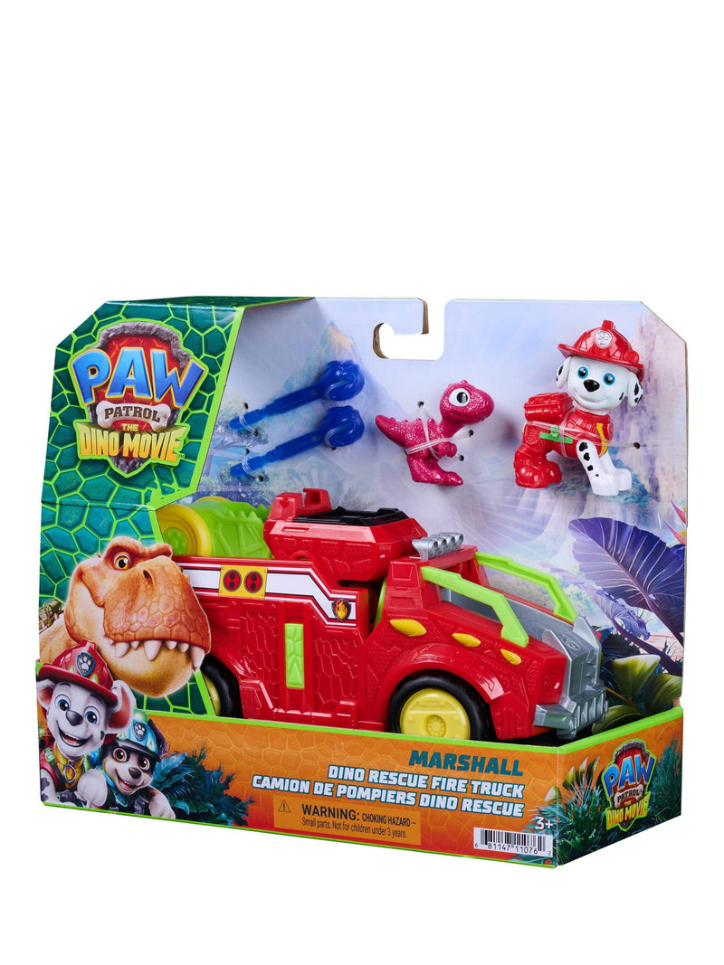 Paw Patrol Dino Rescue Firetruck toy with Marshall figure, imported from the UK