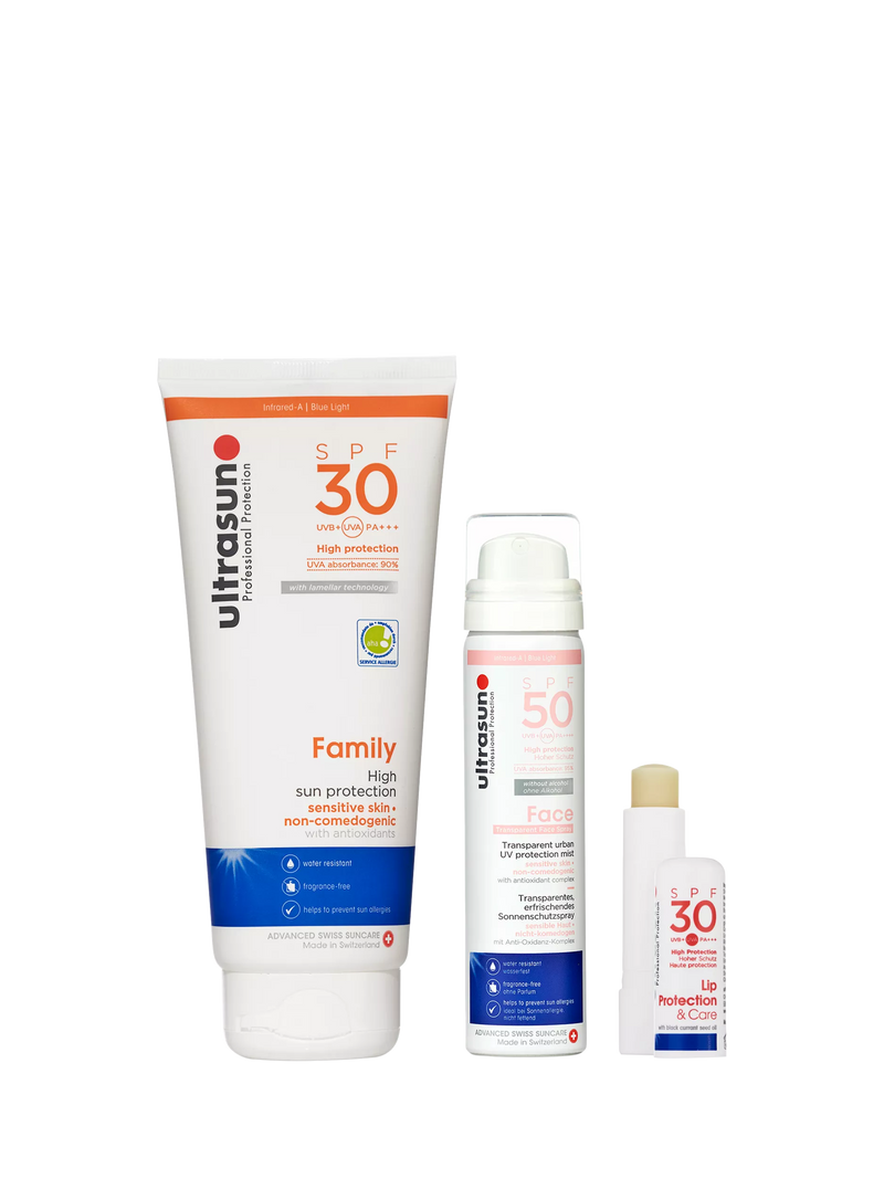 Ultrasun Holiday Essentials suncare gift set, imported from the UK