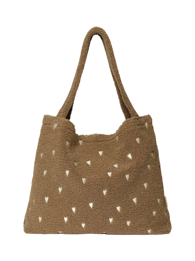 Studio Noos Teddy Collection boucle tote bag brown - British product