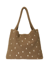 John Lewis Studio Noos Teddy Collection Hearts Boucle Tote Bag, Brown- Buy online at McGrocer