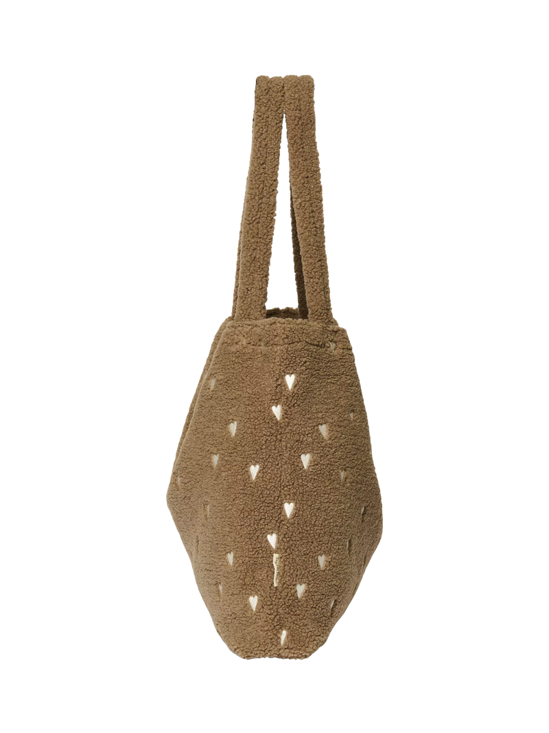Studio Noos Teddy Collection boucle tote bag brown - British product