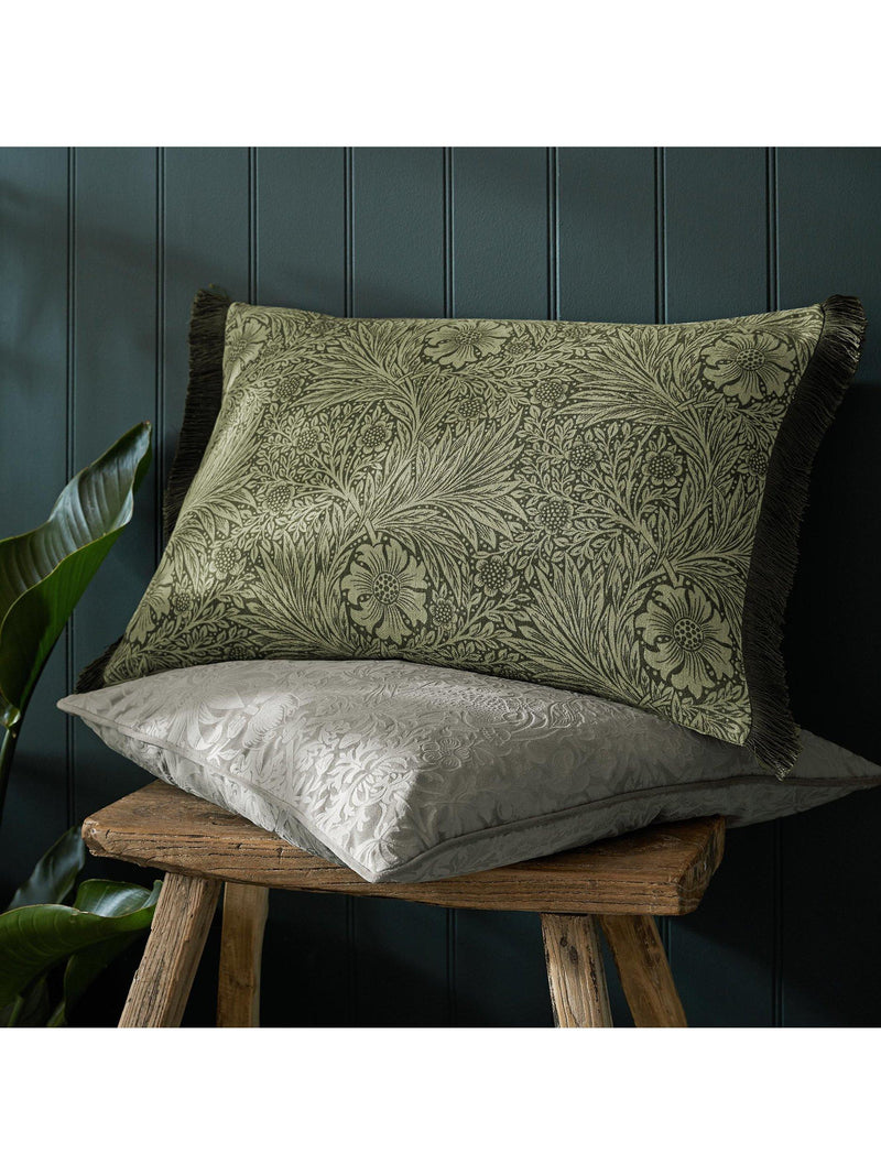 William Morris At Home marigold rectangular cushion olive, imported from the UK