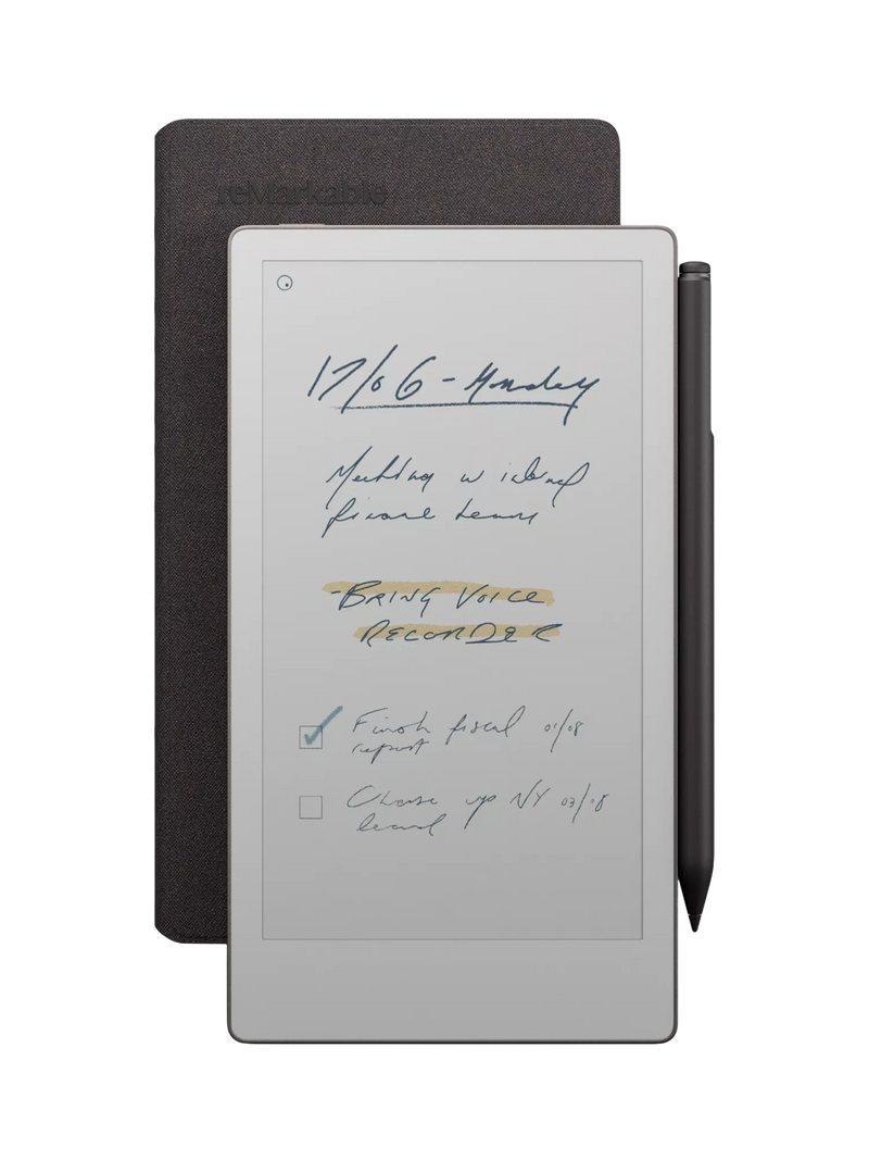 reMarkable Paper Pro Move Tablet, 7.3 Colour Display with Marker Plus & Book Folio Case