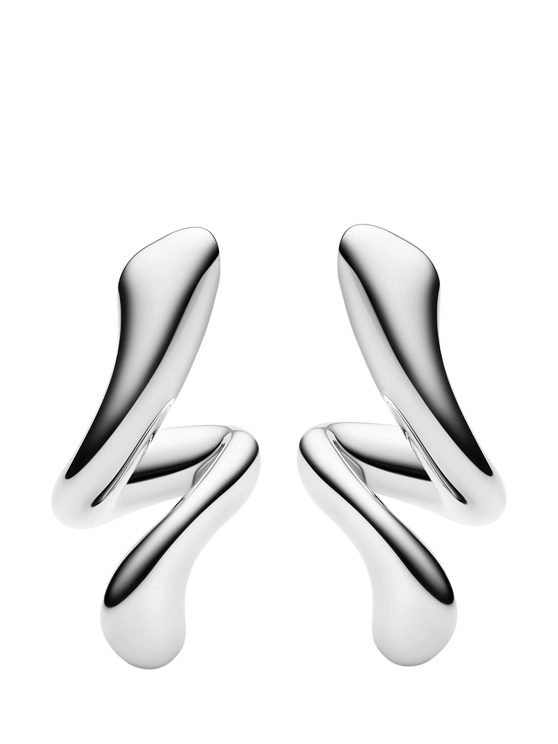Maria Black Coil Curl Swirl Stud Earrings