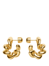 John Lewis Maria Black Medium Coil Hoop Earrings, Gold, 2.8cm- Buy online at McGrocer