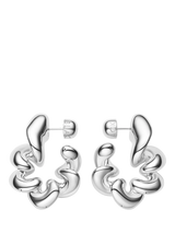 John Lewis Maria Black Large Coil Hoops Earrings Silver- Buy online at McGrocer