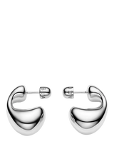 John Lewis Maria Black Biomorphic Stud Earrings, Silver, 2.3cm- Buy online at McGrocer