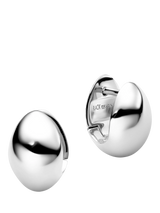 John Lewis Maria Black Finney Huggie Hoop Earrings Silver- Buy online at McGrocer