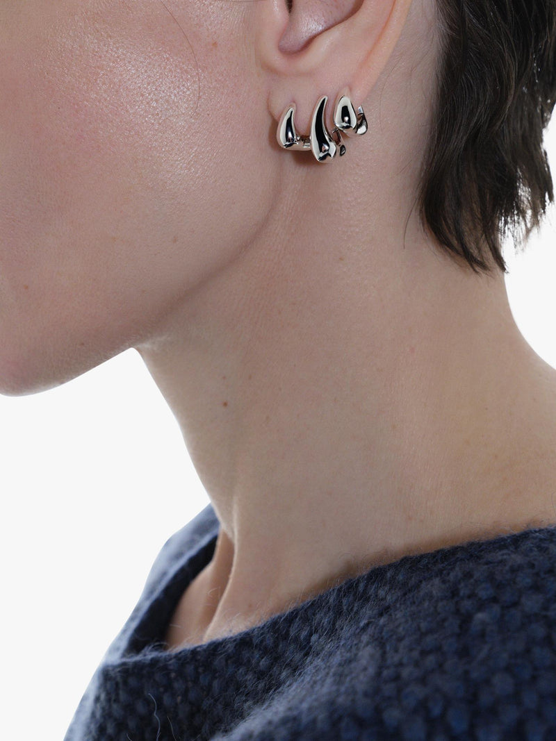 Maria Black recycled sterling silver huggie earrings 1.5cm, imported from the UK