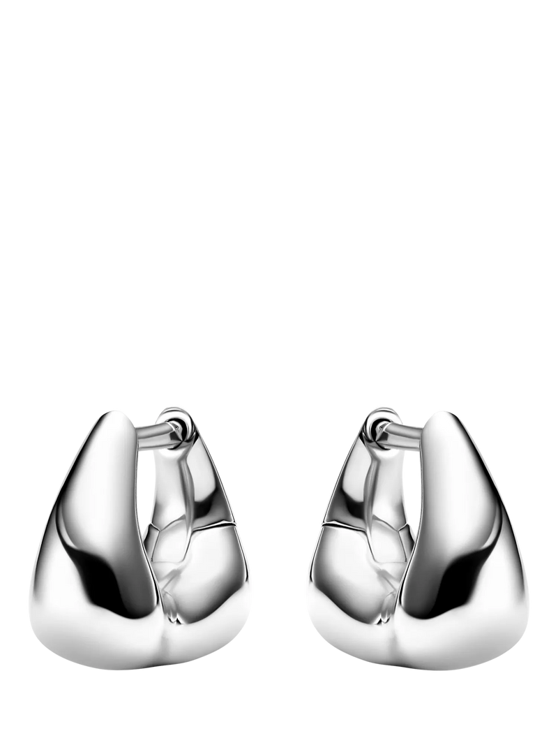 Maria Black satchel huggie earrings silver - British product