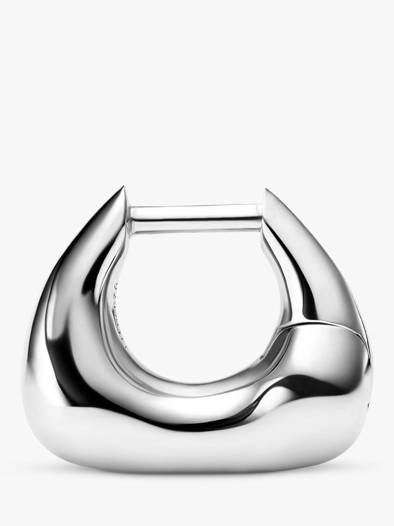 Maria Black satchel huggie earrings silver - British product