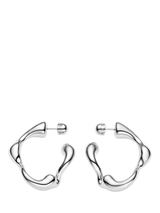 John Lewis Maria Black Splash Swirl Hoop Earrings Silver- Buy online at McGrocer