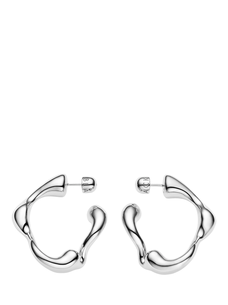 Maria Black hoop earrings in rhodium-plated recycled sterling silver, UK version