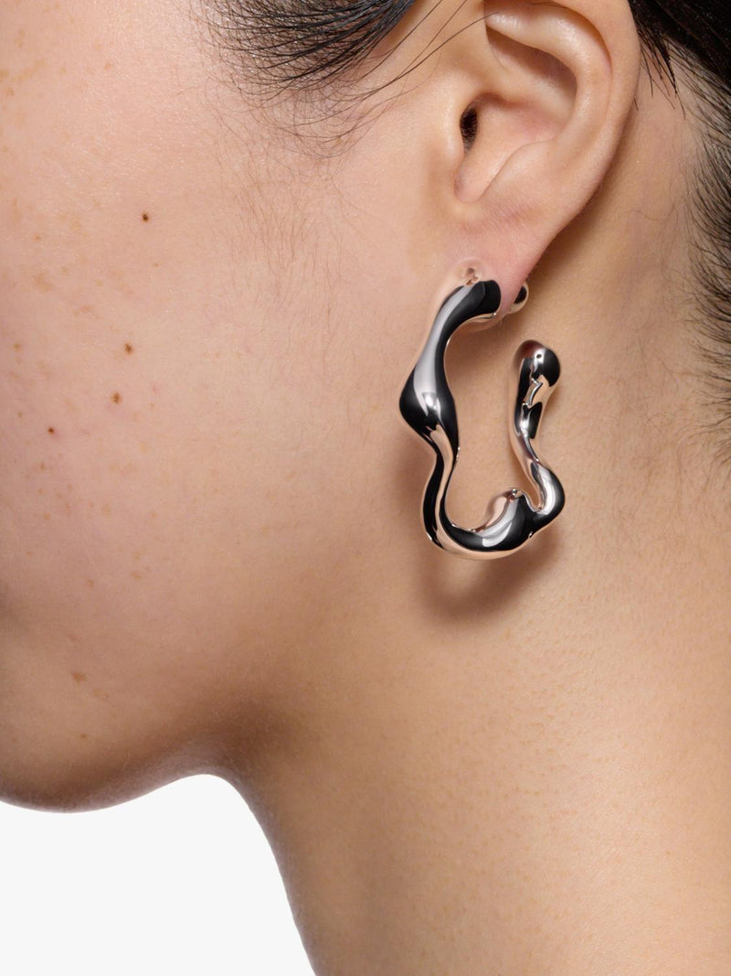 Maria Black hoop earrings in rhodium-plated recycled sterling silver, UK version