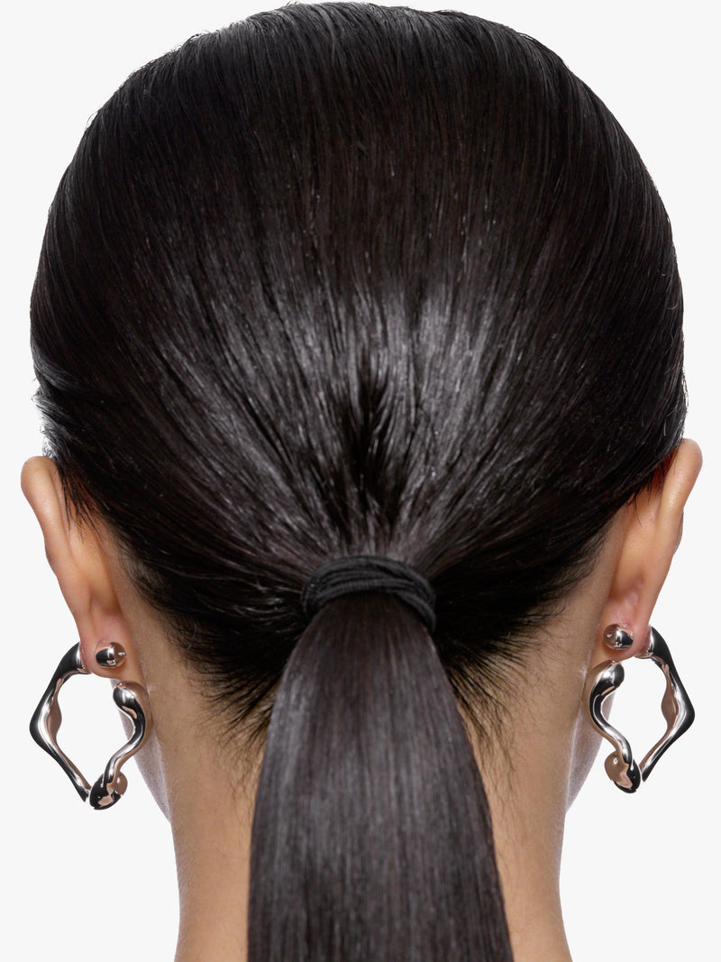 Maria Black hoop earrings in rhodium-plated recycled sterling silver, UK version