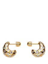 John Lewis Maria Black Tryvann Ovate Popcorn Earrings Gold- Buy online at McGrocer