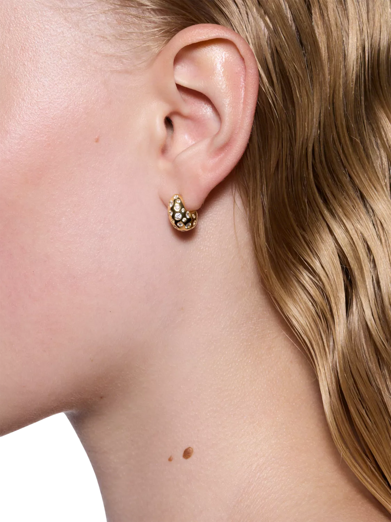 Maria Black gold ovate popcorn earrings - UK version
