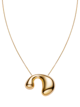 John Lewis Maria Black Biomorphic Pendant Necklace Gold Plated Recycled Sterling Silver 48cm- Buy online at McGrocer