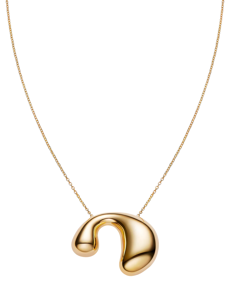 Maria Black biomorphic pendant necklace gold plated 18 carat, imported from the UK