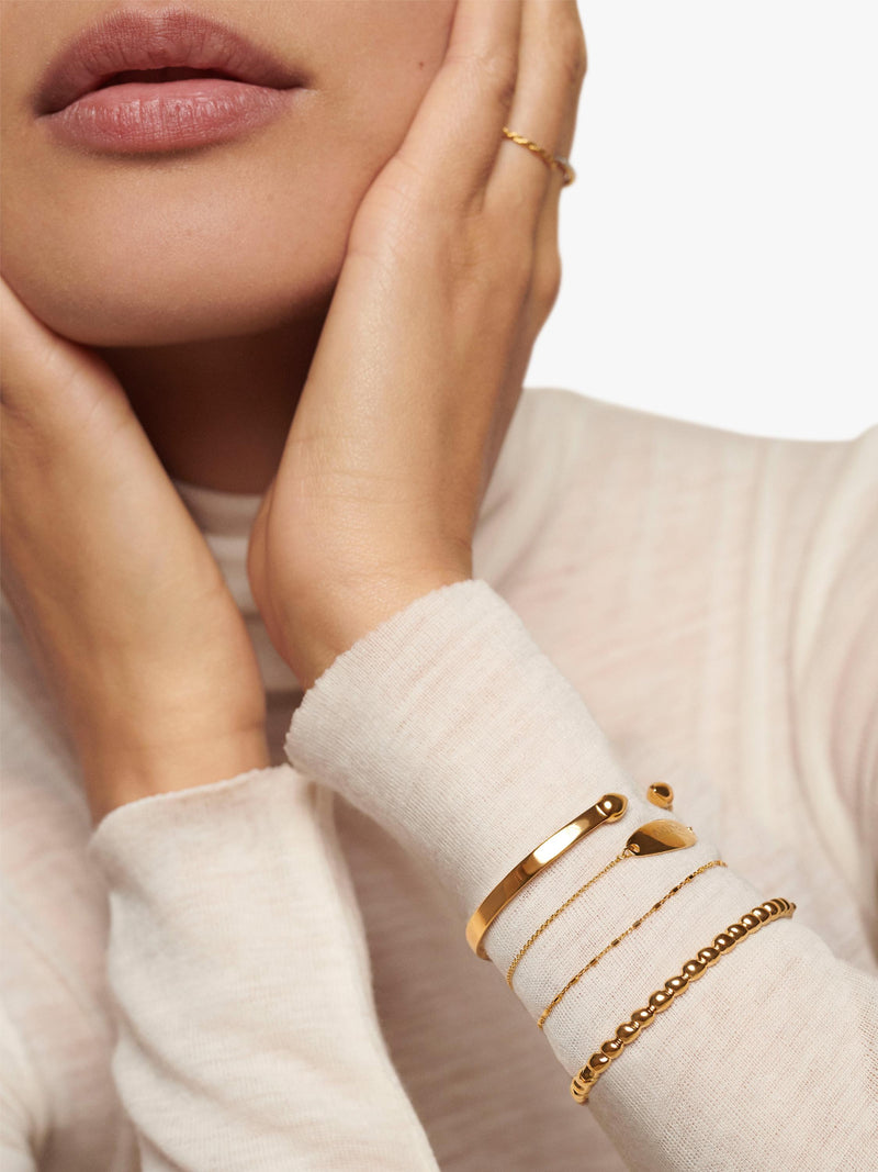 Monica Vinader gold cuff bracelet, imported from the UK