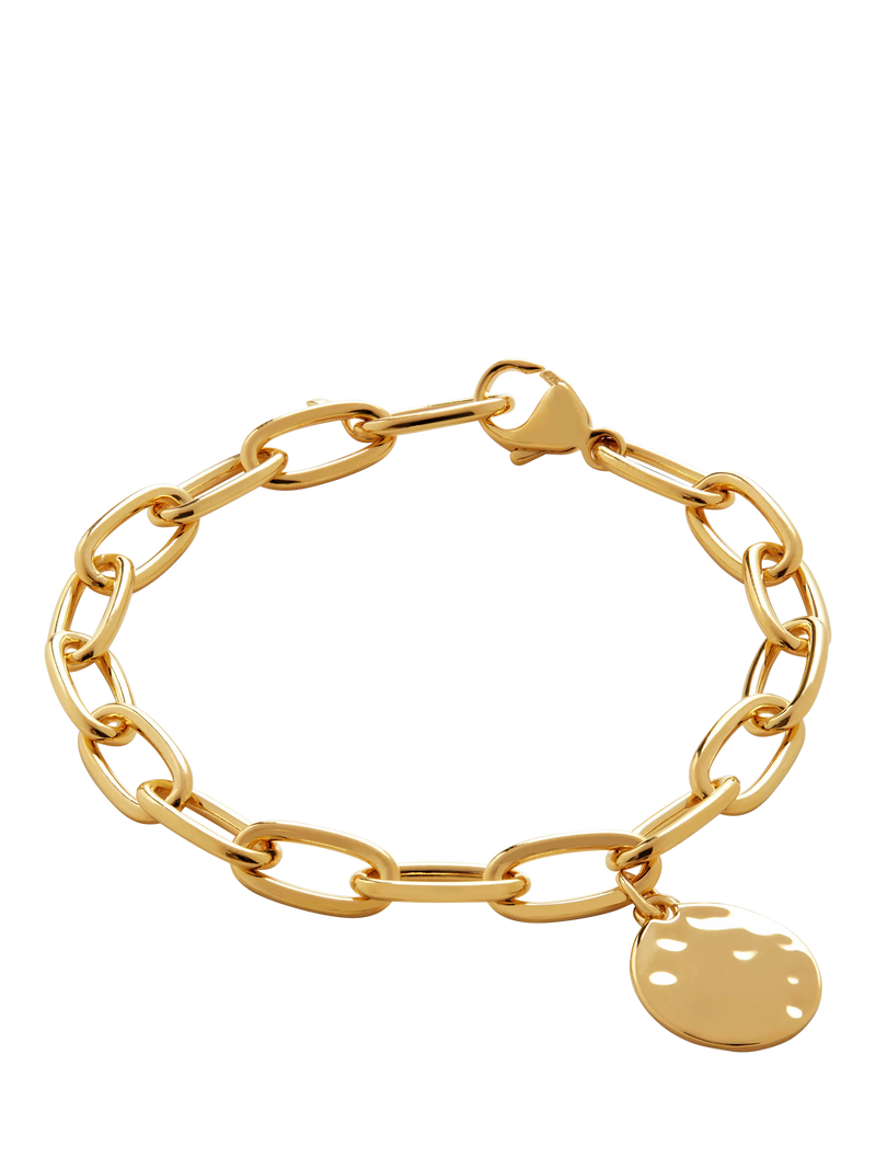 Monica Vinader gold bracelet Havana open link charm, UK version