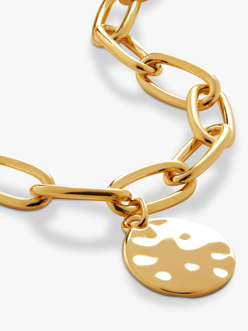 Monica Vinader gold bracelet Havana open link charm, UK version