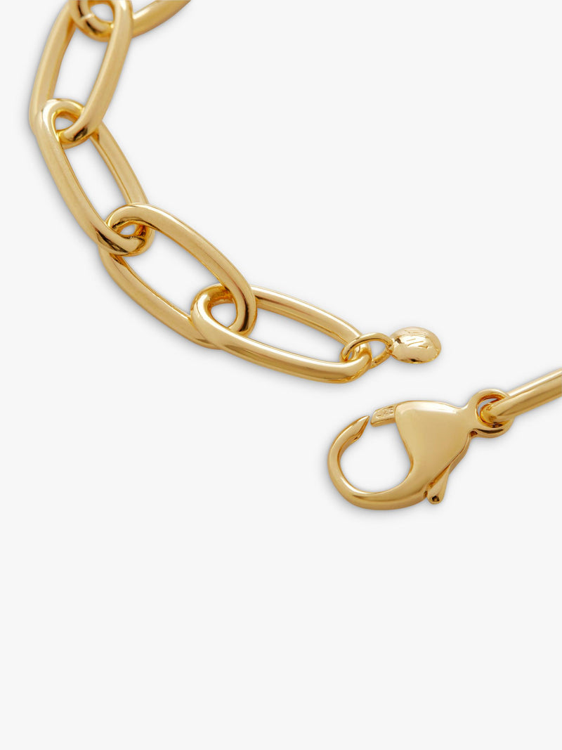 Monica Vinader gold bracelet Havana open link charm, UK version
