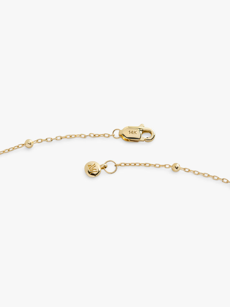 Monica Vinader gold beaded chain bracelet, imported from the UK
