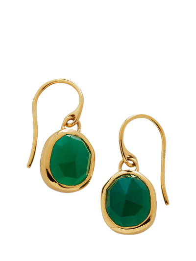 John Lewis Monica Vinader Siren Onyx Drop Earrings, Gold- Buy online at McGrocer