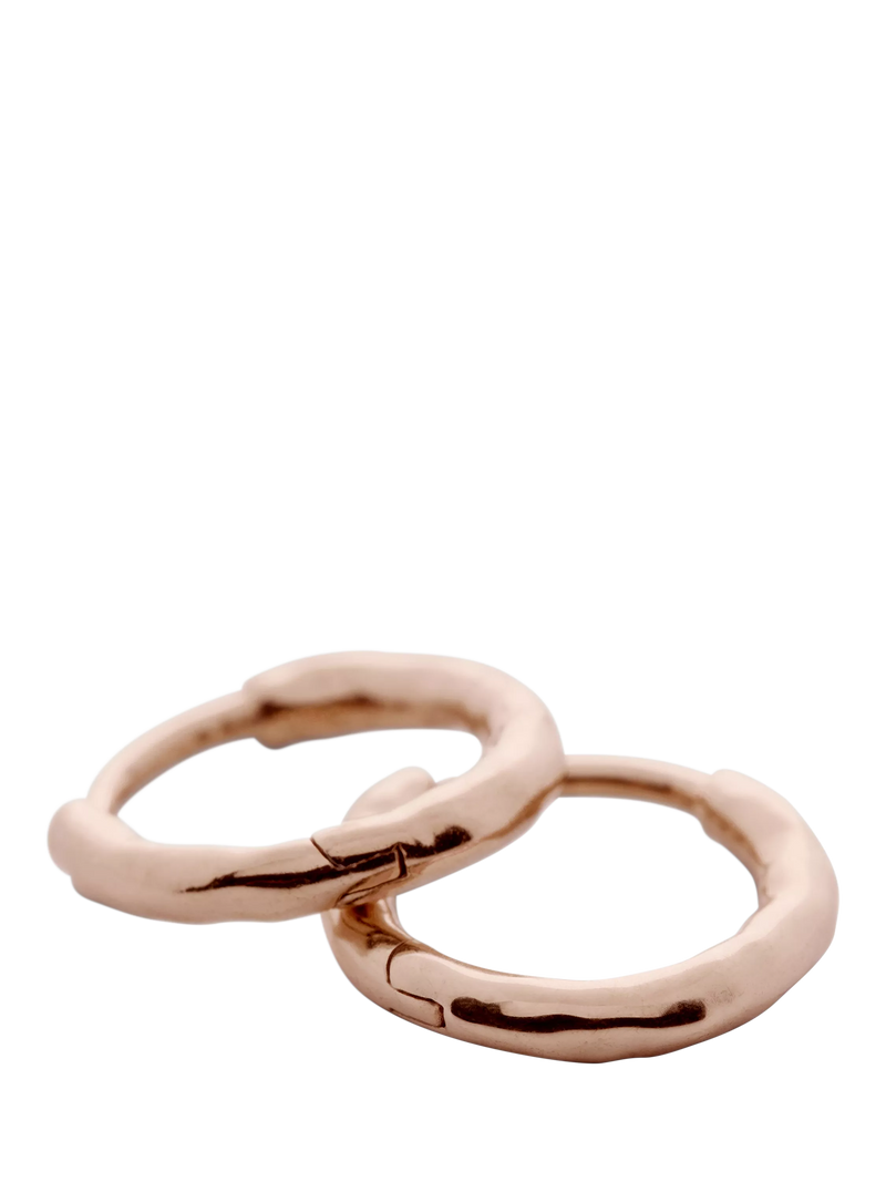 Monica Vinader mini hoop earrings rose gold vermeil, imported from the UK