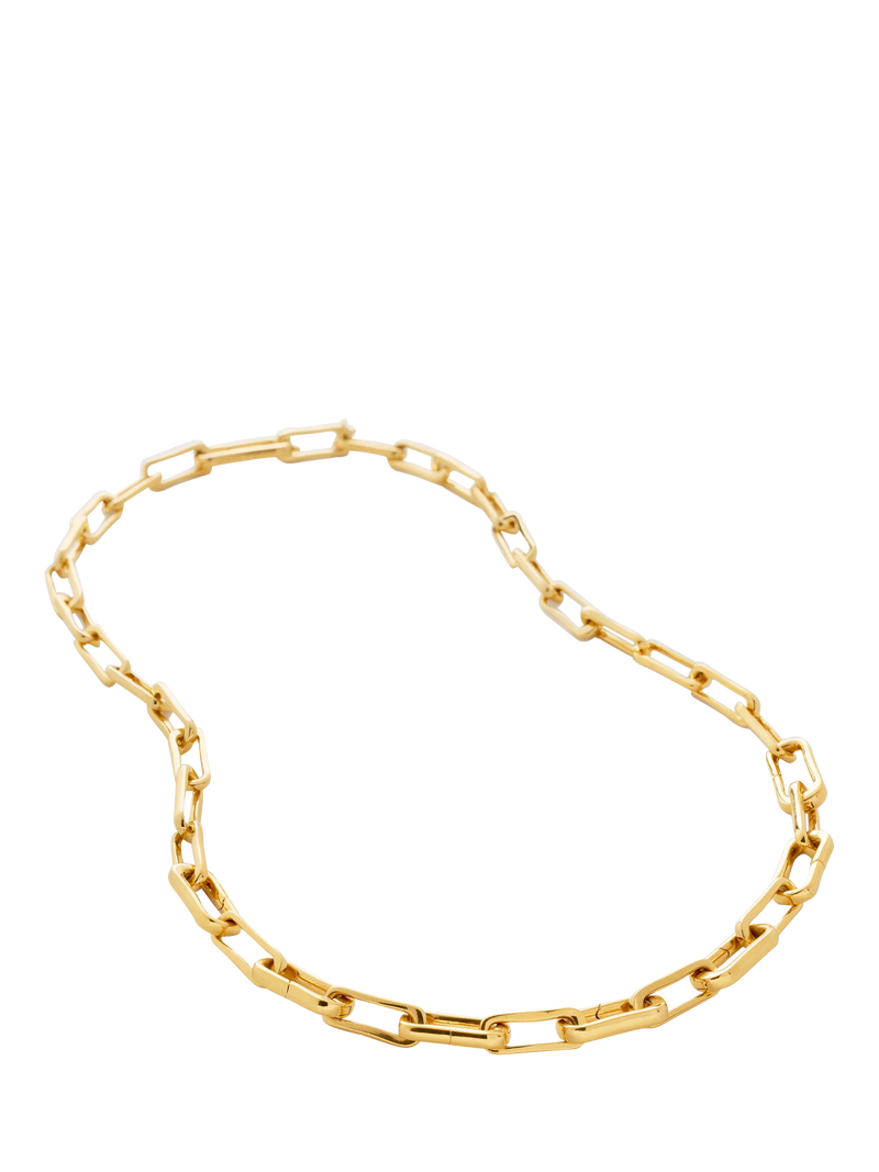 Monica Vinader Alta Charm Link gold necklace 46.9cm, imported from the UK