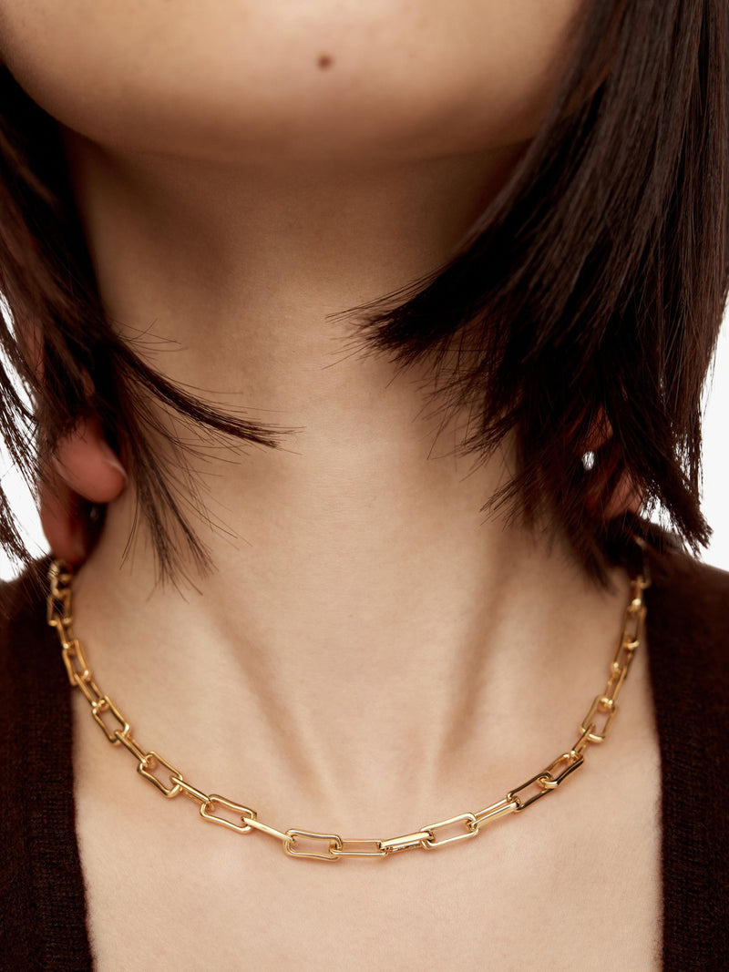 Monica Vinader mini link chain necklace gold, imported from the UK