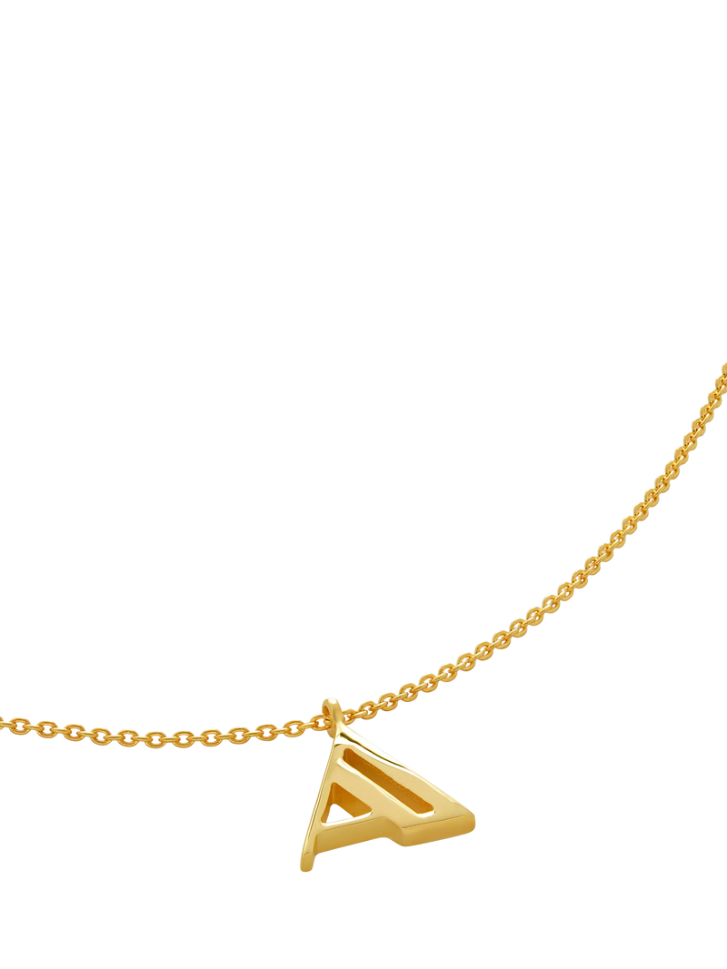 Monica Vinader Initial Chain Necklace, Gold, A