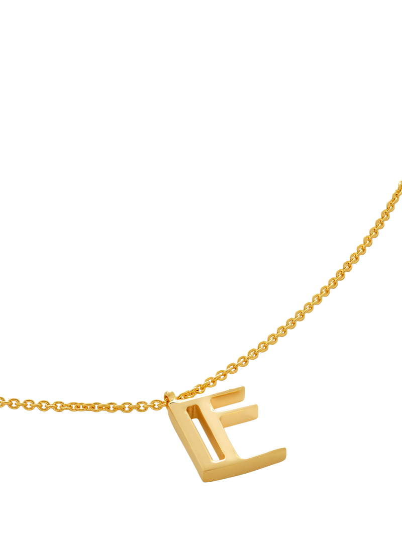 Monica Vinader Initial Chain Necklace, Gold, E