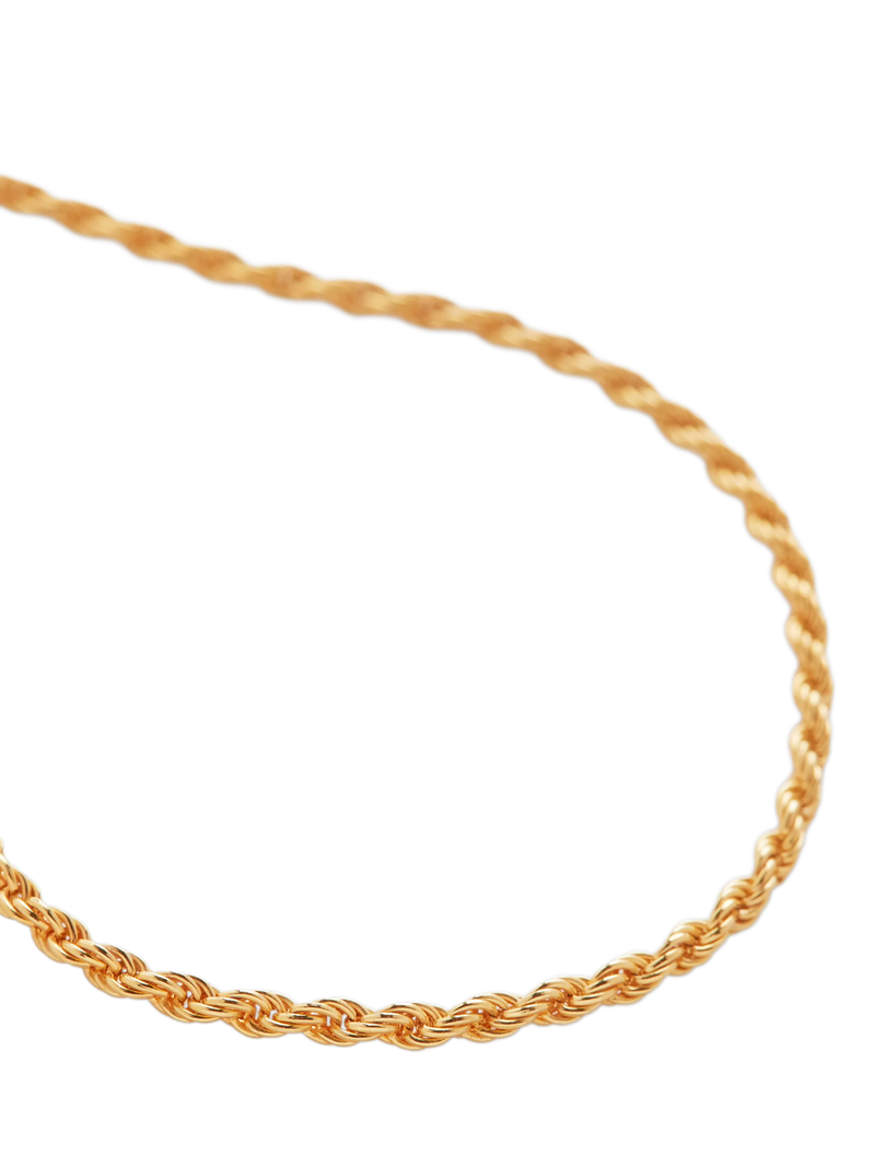 Monica Vinader rope chain necklace gold, imported from the UK
