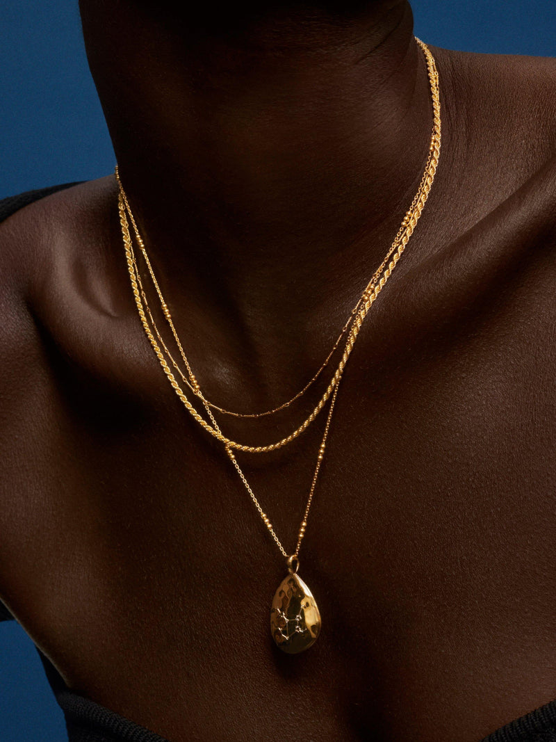 Monica Vinader rope chain necklace gold, imported from the UK
